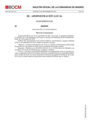 Ordenanza Movilidad Sostenible (Modificacion 2021)