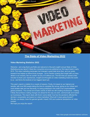 The State Of Video Marketing 2022