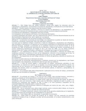Ley 213 Codigo De Trabajo Paraguay