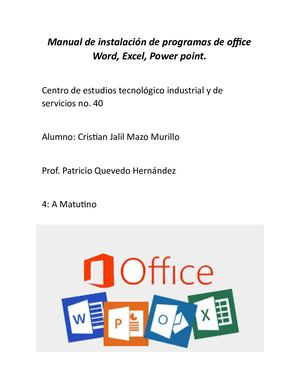 Manual De Instalación De Programas De Office Word