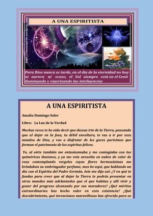 A UNA ESPIRITISTA AMALIA DOMINGO SOLER