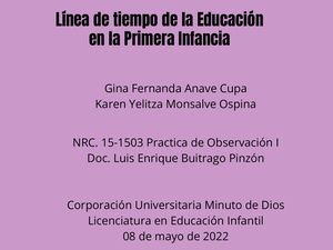 Línea De Tiempo De La Educación En La Primera Infancia