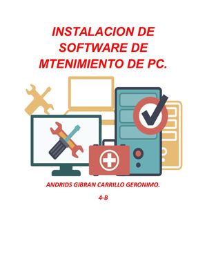 Instalacion De Software De Mtenimiento De Pc