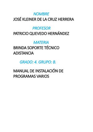 Manual De Instalación De Programas Varios