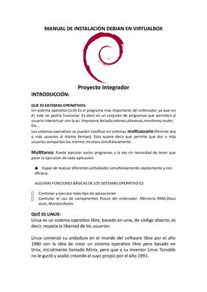 Manual De Instalación Debian En Virtualbox