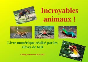 Incroyables animaux - Livre Numérique 6e B