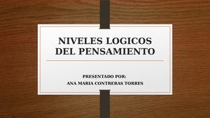 Niveles Logicos Del Pensamiento
