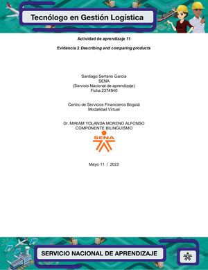 Evidencia 2 Describing And Comparing Products