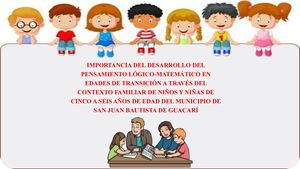 Cartilla De Orientacion Para El Desarrollo Del Pensamiento Lógico Matemático En Edades De Transicion