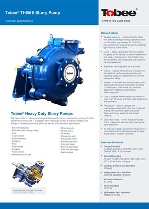 Equivalent Warman 8/6 AH Pump Technical Data Sheet