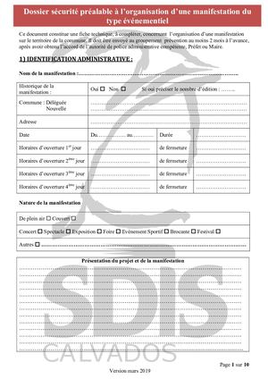 Dossier Securite De Manifestation De Type Evenementiel