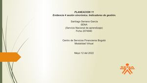 Evidencia 4 Indicadores De Gestion