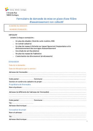 Formulaire Mise En Place Filière Anc