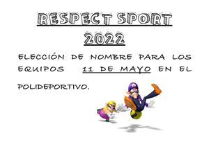 Cartel Fecha Nombre Equipo RESPECTSPORT CALVETE
