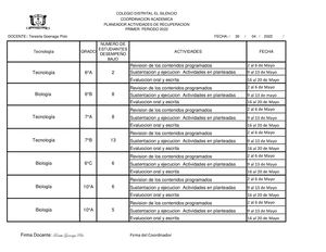Planeador Actividades De Recuperacion 2021 Primer Periodo Teresita Goenaga