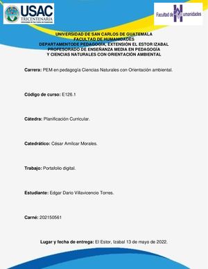 Portafolio Planificación Curricular