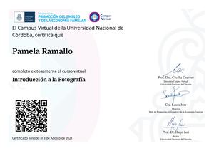 Constancia De Honor Pamela Ramallo Introducción A La Fotografía