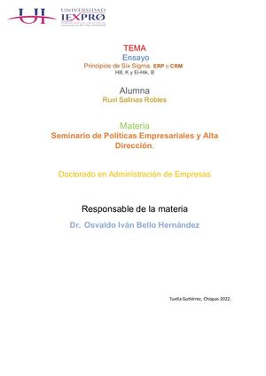 Act. 8. Ensayo De Principios De Six Sigma