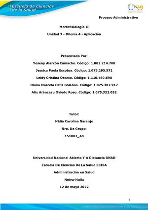 Morfofisiología Ii Dilema 4 Análisis Trabajo Colaborativo