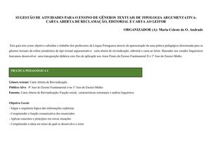 Carta De Reclamação, Editorial E Carta Ao Leitor 1