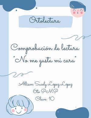 Comprobación De Lectura No Me Gusta Mi Cara