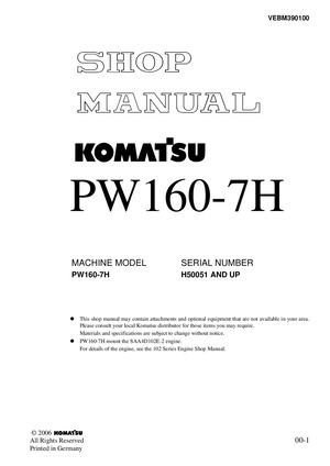 Komatsu Pw160 7h часть 1