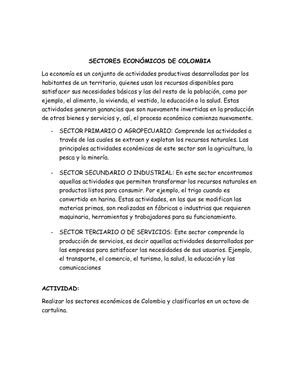 Sectores Económicos De Colombia