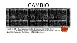 Cambio Organizacional Y Manejo Del Estrés
