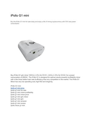 I Pollo G1 Mini Price
