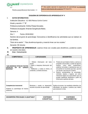 Esquema De Sesión N° 2  2022