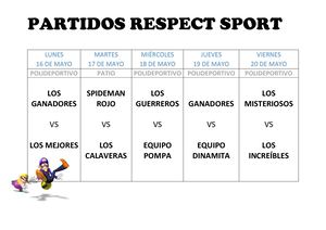 Respect semana1- Partidos 1º,2º,3º