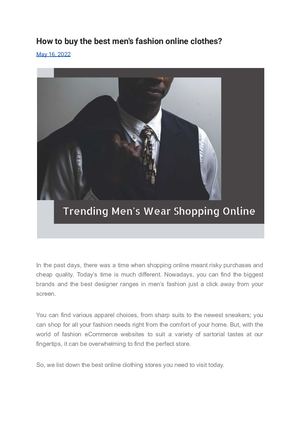 How to buy the best men's fashion online clothes?