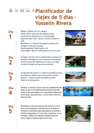 Planificacion De Viaje Yosselin Rivera