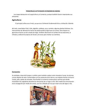 Principales Actividades Economicas Mayas