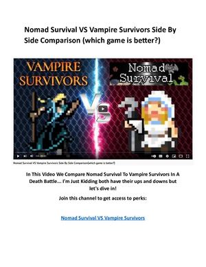 Nomad Survival VS Vampire Survivors Side By Side Comparison