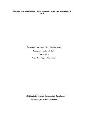 Manual De Procedimientos Aplicación Creative Adorments Juan Pablo Ramirez Lopez 1102