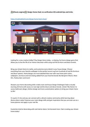 ????[Cheats Engine]???? Design Home Hack No Verification I Os Android Tips And Tricks