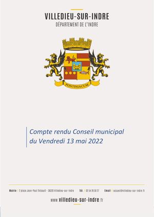 Compte rendu du Conseil municipal du 13 mai 2022