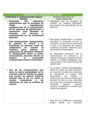 Extension E Invasion Cultural