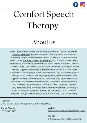 Comfort Speech Therapy