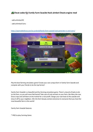 ????Cheat Codes???? Family Farm Seaside Hack Aimbot Cheats Engine Mod