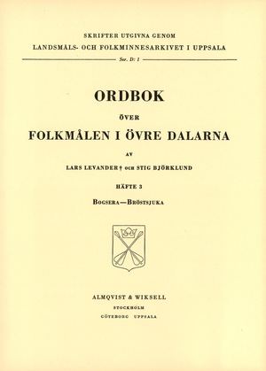 Ordbok öVer Folkmålen I öVre Dalarna Häfte 03, Bogsera Bröstsjuka