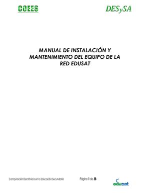 Red Edusat. Manual de Instalación y Mantenimiento. COEES