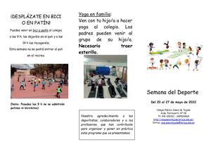 Tríptico Semana Del Deporte 2022