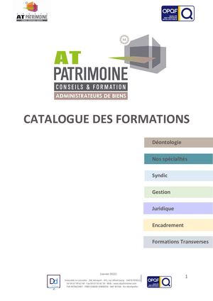 Catalogue Des Formations Adb At Patrimoine 2022 1 1