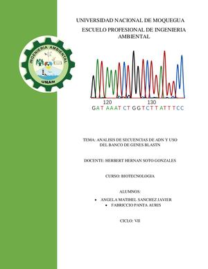 Informe Analisis De Secuencia De Adn