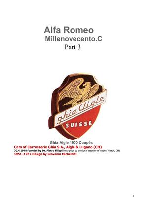 Part 3 Engelsk Version Alfa Romeo 1900 C Sprint 70 åR Derivate G Z