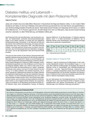 Diabetes mellitus und Lebensstil – Komplementäre Diagnostik mit dem Proteomis-Profil