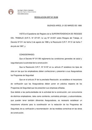 Resolucion 35 98 Programa De Seguridad