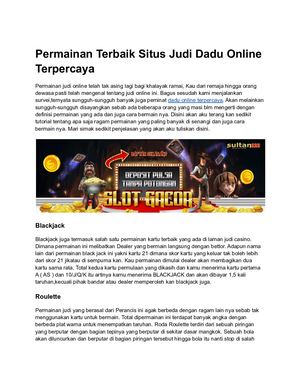 Permainan Terbaik Situs Judi Dadu Online Terpercaya